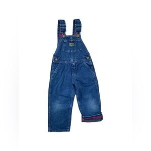 Vintage Oshkosh Size 3T Flannel Lined Denim Overalls